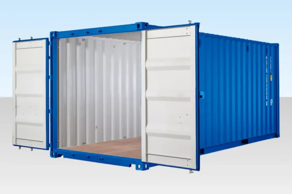 20ft Self Storage Container with Bamboo Floor – Blue (RAL 5010) - Image 2